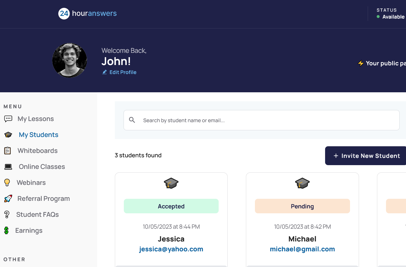 Student and Tutor Portal