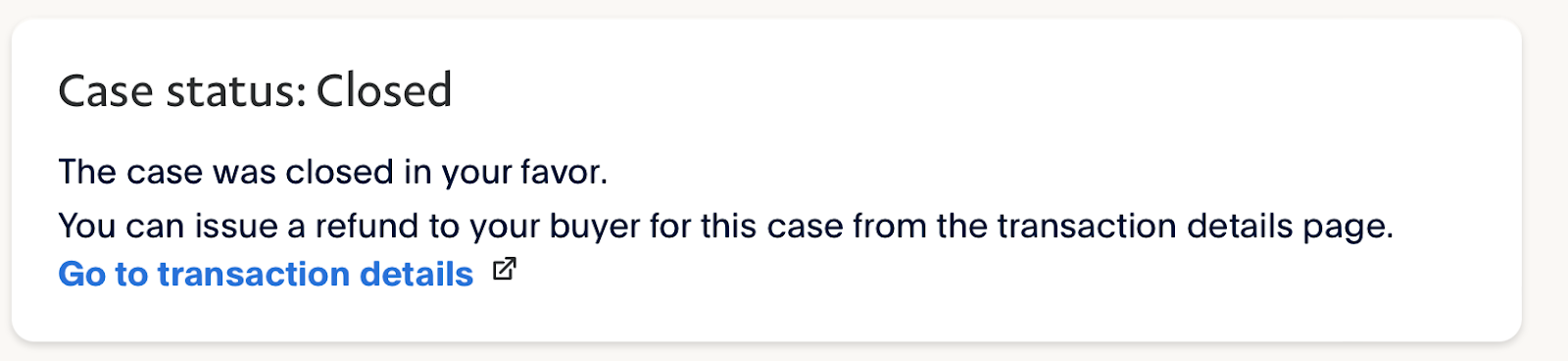 Chargeback Support Notification