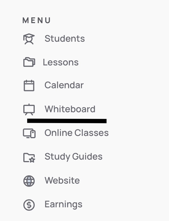 Whiteboard Menu